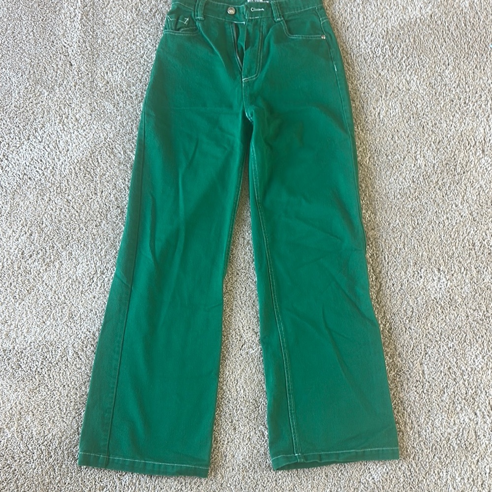 Princess Polly Green Flare & Wide Leg Jeans